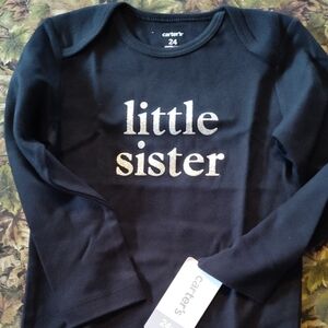 Carter's Black Long Sleeve 'Little Sister' Tee